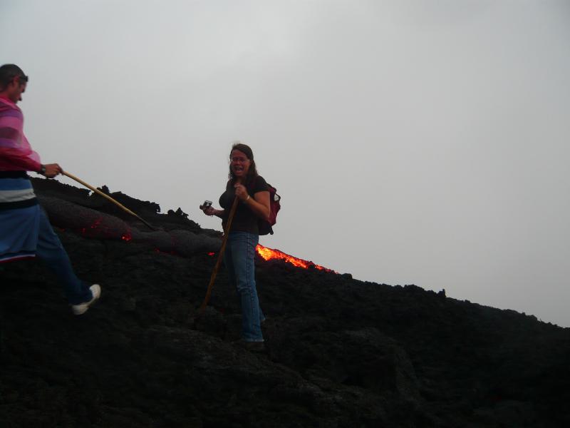 Volcan Pacaya-w.JPG - Some hikers brought marshmallows and toasted them in the bizarre heat from the lava flow.